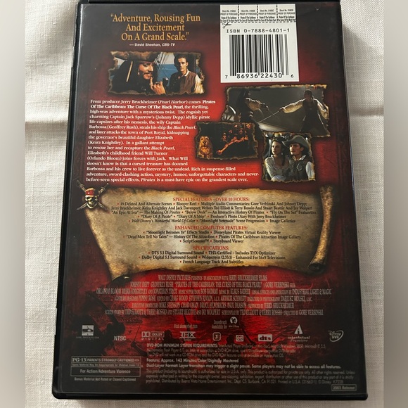 Pirates of the Caribbean: The Curse of the Black Pearl DVD 2 Disc Set Widescreen - Picture 2 of 4